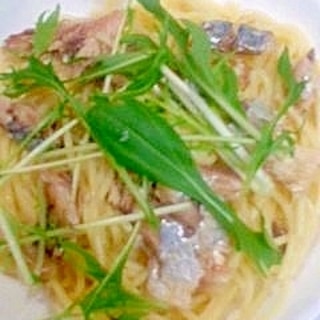 缶詰で オイルサーディンのパスタ